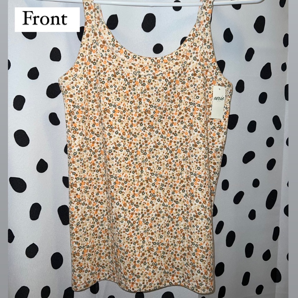 BRAND NEW🚨!! Aerie tank top size small, floral pattern shades of orange+green